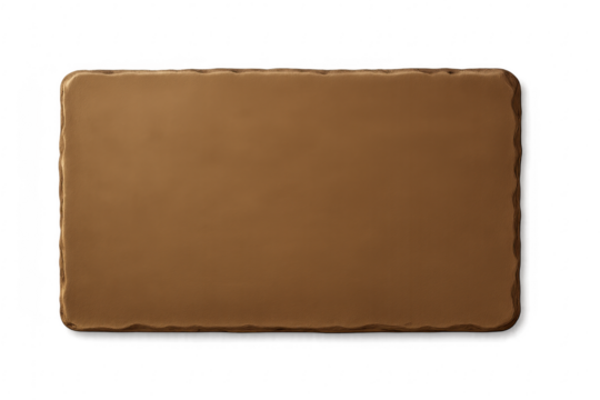 Blank bronze plate with wavy edges on transparent background