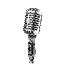 retro microphone isolated on white