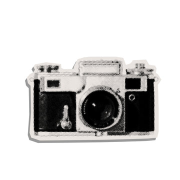 halftone vintage photo camera