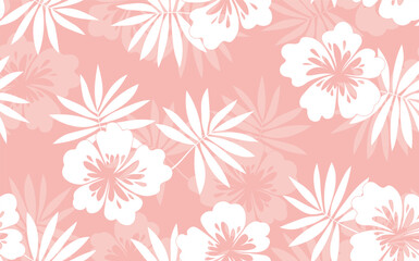 Seamless floral pattern based on traditional folk art ornaments. Colorful flowers on color background. Scandinavian style. Sweden nordic style. Vector illustration. Simple minimalistic pattern.