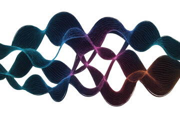 Digital flowing wavy lines creating abstract particle network, modern technology background with transparent effect