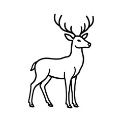 Obraz premium Minimalist Deer Illustration Simple Line Art of a Majestic Stag for Design and Print