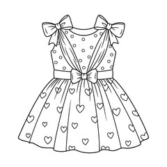 Sweet Polka Dot and Heart Print Girl's Dress
