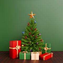 Christmas tree and gifts