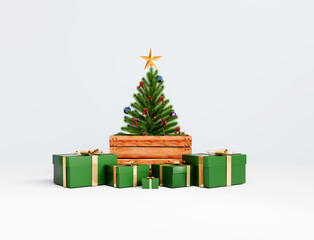 Christmas tree and gifts