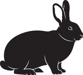 Rabbit silhouette lying down animal image isolated shape outline bunny design decorative graphic element simple pet drawing