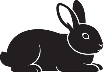 Rabbit silhouette image featuring a sitting hare cutout perfect for animal art projects designs and crafting or use in graphic design
