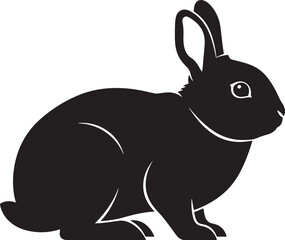 Rabbit silhouette simple design for various applications featuring adorable bunny art suitable for print projects design needs and creative uses