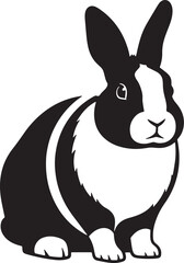 Rabbit silhouette image featuring a black animal resting in a simple outline perfect for various creative projects such as crafts or educational material