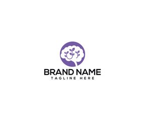 The Brain Tree Emblem: A creative logo showcases a brain transformed into a tree, symbolizing growth, intelligence, and the blossoming of ideas within a circular frame.