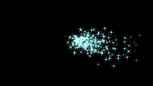 Abstract Parabolic Motion Animation on Black Screen