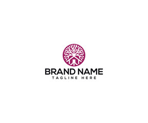 Symbol of Growth and Home: An artistic logo concept fusing nature's tree with an architectural house, embodying growth and the warmth of a home, all within a circular emblem.