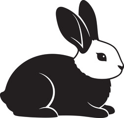 Silhouette of a lop-eared rabbit a charming animal a wonderful creature perfect for design projects and art