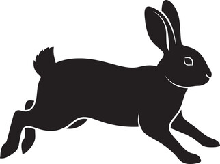 Rabbit silhouette image perfect for designs and crafts a black bunny in profile for creative projects and artistic endeavors animal art