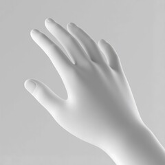 Obraz premium Close-up of a white mannequin hand in a neutral background, showcasing its form and texture.