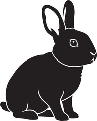 Silhouette of a cute rabbit a perfect image for designs or projects featuring animals nature or wildlife use this beautiful rabbit silhouette art