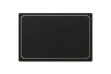 Black rectangular blank sign board with silver border