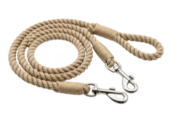 Premium beige dog leash with durable clasps for secure outdoor adventures