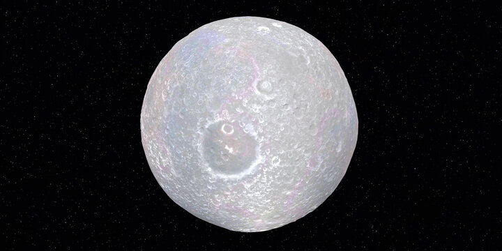 Umbriel Uranus Moon - Umbriel is the third-largest moon of Uranus and its surface is ancient, heavily cratered, and relatively inactive, with a uniformly dark and icy terrain.