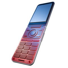 3d render mobile phone isolated on transparent element