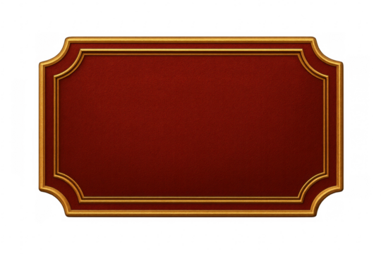 Ornate gold frame red velvet classic signboard - Powered by Adobe