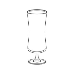 Elegant champagne glass line art. Minimalist vector illustration of a tall wine flute for celebration, restaurant, bar, or menu design. Perfect for drink and party themes.