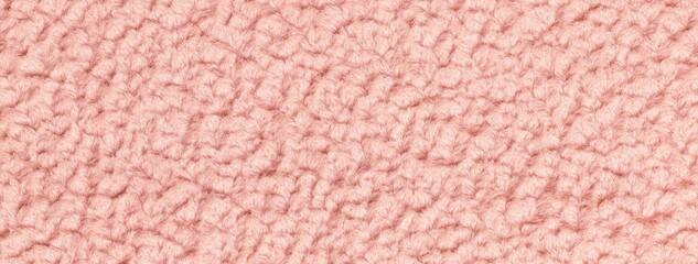 Light pink background from soft fluffy textile material macro. Texture of rose plush fabric backdrop, wavy pattern