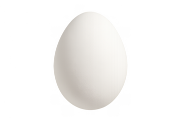White egg isolated on a transparent background, providing essential protein and a versatile ingredient for cooking and baking