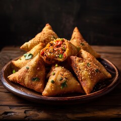 Golden Crusted Delights: Samosas in Food Photography