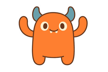 -generated illustration of a cute monster toy
