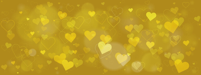 Yellow Hearts Background for Love and Romance Themes, Perfect for Celebrations and Invitations