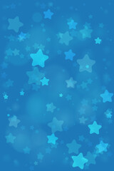 Blue Starry Background with Soft Focus and Varied Star Sizes for Web and Graphic Design
