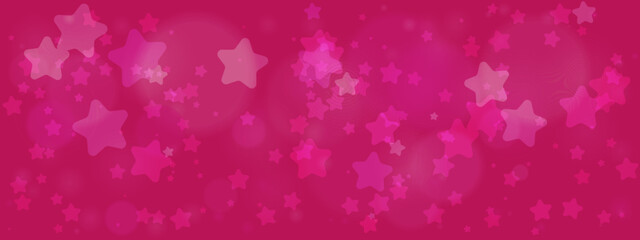 Bright Pink Background with Stars and Bokeh Effect Ideal for Celebrations and Parties