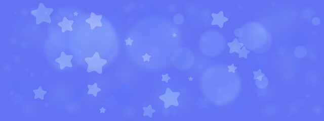 Blue Background with Stars and Bokeh Effect for Digital Designs, Kids Decor, or Party Invitations
