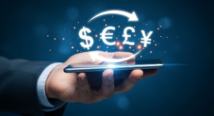 Effortless global currency exchange at your fingertips using your mobile phone, making international finance easy and accessible in today's digital world