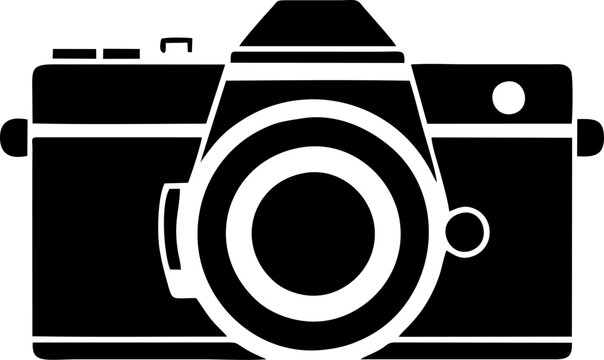 Cartoon camera illustration, camera icon clipart vector on transparent background, Classic Camera Silhouette Set Clipart