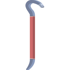 Illustration Of A Red And Silver Crowbar Tool Against A White Background With A Transparent Overlay Showing The Tool Clearly With No Distractions Present