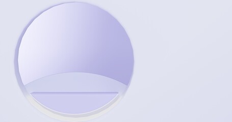 Minimalist 3D abstract half-circle form in soft lavender on light background — clean, modern design ideal for presentations, mockups, or abstract visual concepts.