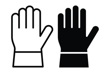 Obraz premium Black and White Illustrations of Gloves for Safety and Hygiene Concept