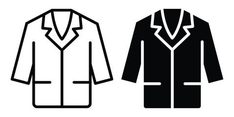Naklejka premium Minimalistic Outline of a Tailored Jacket in Black and White Design