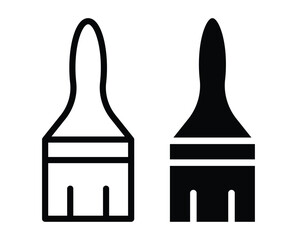 Stylish Paintbrush Icon Set in Black and White for Creative Projects
