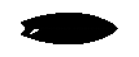 Pixelated Silhouette of a Roundish Shape with Irregular Edge on White Background