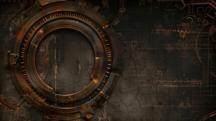 Fototapeta premium Abstract Steampunk Design with Grunge Texture