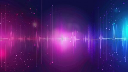 Abstract Neon Soundwave Background