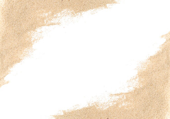 Sand texture boarder background. Fine granular realistic illustration. 
