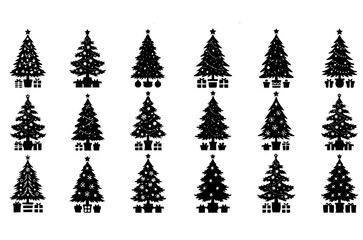 Traditional Christmas Tree Silhouettes 