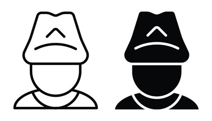Minimalist Illustration of Two Hat Designs in Black and White Style