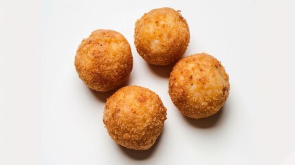 Fototapeta premium Golden Arancini: Crispy Italian Rice Balls Stuffed with Cheese, Mushrooms & Savory Fillings