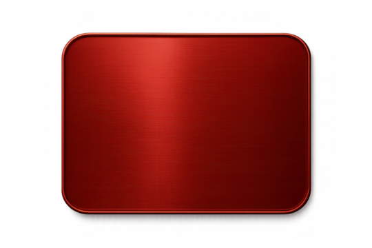 Red brushed metal banner with rounded corners