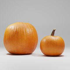 Colección de calabazas realistas 3D perfectas para tus diseños y proyectos otoñales. 